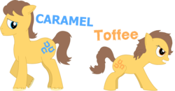 Size: 850x441 | Tagged: safe, artist:archypony, caramel, toffee, g4