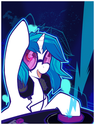 Size: 754x1000 | Tagged: safe, artist:anuvia, dj pon-3, vinyl scratch, g4