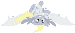 Size: 1280x563 | Tagged: artist needed, source needed, safe, derpy hooves, pegasus, pony, g4, bubble wrap, bubblewrap, female, mare, on back, playing, simple background, solo, transparent background