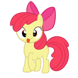 Size: 894x894 | Tagged: safe, apple bloom, g4, :p, cute, reaction image, silly