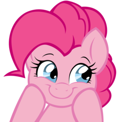 Size: 1500x1500 | Tagged: safe, artist:internationaltck, artist:joey darkmeat, pinkie pie, earth pony, pony, g4, female, simple background, smiling, solo, transparent background