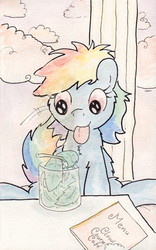 Size: 747x1198 | Tagged: safe, artist:slightlyshade, rainbow dash, pony, g4, female, mint leaves, solo, traditional art