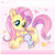 Size: 600x600 | Tagged: safe, artist:shimabo, angel bunny, fluttershy, g4, blushing, heart, pixiv