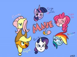 Size: 1280x947 | Tagged: safe, artist:mofetafrombrooklyn, applejack, fluttershy, pinkie pie, rainbow dash, rarity, twilight sparkle, g4, mane six