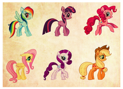 Size: 900x654 | Tagged: safe, artist:elioli, applejack, fluttershy, pinkie pie, rainbow dash, rarity, twilight sparkle, g4, mane six