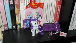 Size: 3648x2052 | Tagged: safe, princess celestia, rainbow dash, rarity, twilight sparkle, g4, figure, france, irl, photo, quick magic box, quick toys, toy