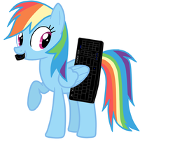 Size: 1229x1000 | Tagged: safe, artist:drumblastingquilava, rainbow dash, g4, keyboard, simple background, vector, white background