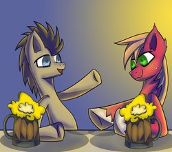 Size: 900x794 | Tagged: safe, artist:mandamzz, big macintosh, doctor whooves, time turner, earth pony, pony, g4, cider, male, stallion