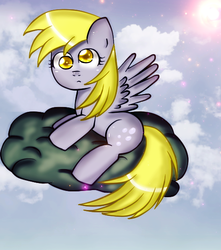 Size: 498x563 | Tagged: safe, artist:noah-nyan, derpy hooves, pegasus, pony, g4, cloud, cloudy, female, mare