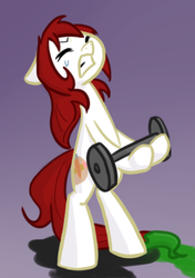 Size: 304x433 | Tagged: safe, artist:jessy, oc, oc only, oc:palette swap, pony, colored, solo, weight lifting