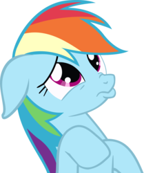 Size: 1869x2235 | Tagged: safe, artist:ghandiddi, rainbow dash, pony, g4, my little pony: friendship is magic, read it and weep, female, sad, simple background, solo, transparent background, vector