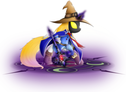 Size: 1586x1153 | Tagged: safe, artist:xeroseis, black mage, final fantasy, ponified