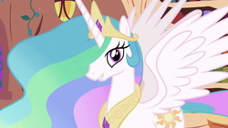 Size: 1016x575 | Tagged: safe, screencap, princess celestia, alicorn, pony, g4, female, mare, solo