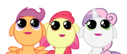 Size: 6797x2901 | Tagged: safe, artist:sofunnyguy, apple bloom, scootaloo, sweetie belle, g4, faic, simple background, transparent background, vector