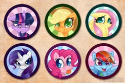 Size: 800x533 | Tagged: safe, artist:gabapple, applejack, fluttershy, pinkie pie, rainbow dash, rarity, twilight sparkle, g4, blushing