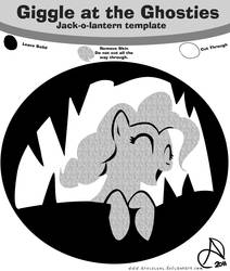 Size: 3000x3535 | Tagged: safe, artist:arshnessdreaming, pinkie pie, earth pony, pony, friendship is magic, g4, design, female, grayscale, halloween, holiday, jack-o-lantern, laughter song, monochrome, printable, pumpkin carving, pumpkin stencil, smiling, solo, stencil
