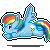 Size: 50x50 | Tagged: safe, artist:fluffehbutt, rainbow dash, g4, animated, female, simple background, solo, transparent background