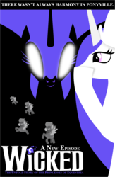 Size: 1101x1687 | Tagged: safe, artist:chessie2003, descent, nightmare moon, princess celestia, g4, clothes, costume, crossover, goggles, minimalist, modern art, parody, shadowbolts, shadowbolts costume, wicked