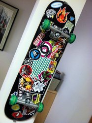 Size: 717x960 | Tagged: safe, pinkie pie, g4, barely pony related, hubboard, skateboard