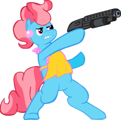 Size: 8316x8296 | Tagged: safe, artist:clonehunter, cup cake, g4, absurd resolution, gun, shotgun, simple background, transparent background, vector