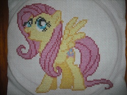 Size: 3264x2448 | Tagged: safe, artist:secludedotaku, fluttershy, pony, g4, cross stitch, female, photo, solo