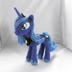 Size: 800x802 | Tagged: safe, artist:enphra, princess luna, pony, g4, amigurumi, crochet, irl, photo, plushie, solo