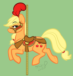 Size: 825x852 | Tagged: safe, artist:mrsred, applejack, g4, bridle, carousel, saddle