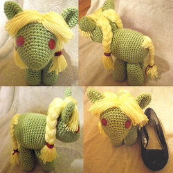 Size: 1800x1800 | Tagged: safe, artist:crowchet, granny smith, earth pony, pony, g4, amigurumi, crochet, irl, photo, plushie, solo, young, young granny smith