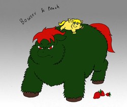 Size: 1500x1262 | Tagged: safe, oc, oc only, fluffy pony, bowser (fluffy pony), fluffy pony original art, peach (fluffy pony)