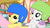 Size: 640x355 | Tagged: safe, screencap, apple bloom, pinkie pie, sweetie belle, earth pony, unicorn, g4, the cutie mark chronicles, flower, helmet, ponyville, youtube caption