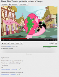 Size: 668x860 | Tagged: safe, gummy, pinkie pie, g4, kyrospawn, pun, youtube comments