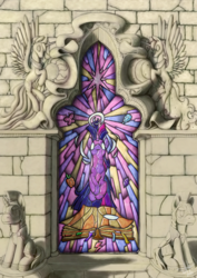 Size: 1000x1409 | Tagged: safe, artist:1jaz, twilight sparkle, pony, g4, stained glass, statue