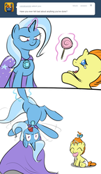 Size: 697x1200 | Tagged: safe, artist:theparagon, pumpkin cake, trixie, ask trixie, g4, ask