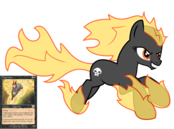 Size: 3707x2756 | Tagged: safe, artist:kalaverapastillera, card, magic the gathering, nightmare, ponified, simple background, solo, transparent background