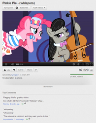 Size: 674x866 | Tagged: safe, octavia melody, pinkie pie, g4, graphic violins, kyrospawn, pun, youtube comments
