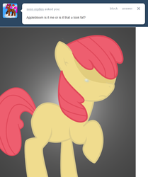 Size: 650x779 | Tagged: safe, apple bloom, earth pony, pony, g4, female, pregnant sweetie belle, sad, solo, tumblr