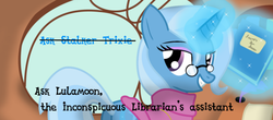 Size: 680x300 | Tagged: safe, artist:dazed-and-wandering, trixie, pony, unicorn, ask stalker trixie, g4, ask, glasses, solo