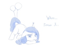 Size: 787x600 | Tagged: safe, artist:jalm, sapphire joy, crystal pony, pony, g4, season 3, balloon