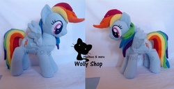 Size: 1953x1000 | Tagged: safe, artist:vegeto-uchihaportgas, rainbow dash, pony, g4, irl, photo, plushie, solo