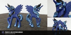 Size: 1500x750 | Tagged: safe, artist:bardiel83, princess luna, pony, g4, customized toy, irl, photo, repaint, solo, toy