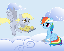 Size: 3000x2400 | Tagged: safe, artist:jackofmosttrades, derpy hooves, rainbow dash, pegasus, pony, g4, duo, female, mare