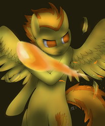 Size: 2500x3020 | Tagged: safe, artist:aesaindustries, spitfire, pony, g4, bipedal, fire, solo, spitfiery