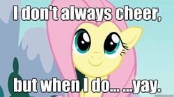 Size: 625x351 | Tagged: safe, fluttershy, g4, i dont always x, image macro, yay