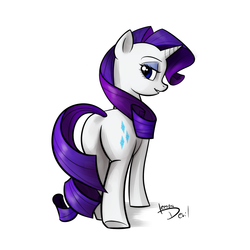 Size: 2100x2100 | Tagged: safe, artist:lemondevil, rarity, pony, unicorn, g4, bedroom eyes, butt, female, looking at you, looking back, plot, rearity, solo, texture