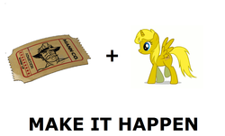 Size: 1227x742 | Tagged: safe, oc, oc only, oc:ticket, alicorn, pony, g4, alicorn oc, exploitable meme, make it happen, meta, saxton hale, team fortress 2, ticket