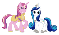 Size: 2722x1634 | Tagged: safe, artist:medivin-w, princess cadance, shining armor, g4, palette swap, simple background, transparent background, vector