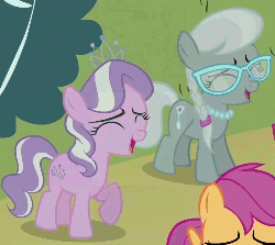 Size: 503x449 | Tagged: safe, screencap, diamond tiara, scootaloo, silver spoon, g4, animated, female, glasses, laughing, laughingmares.jpg