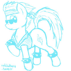 Size: 1000x1000 | Tagged: safe, artist:redcladhero, spitfire, pony, g4, 30 minute art challenge, costume, female, monochrome, solo, sunglasses