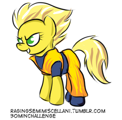 Size: 495x486 | Tagged: safe, artist:ragingsemi, spitfire, pegasus, pony, g4, 30 minute art challenge, costume, dragon ball, dragon ball z, female, mare, ponified, simple background, solo, white background