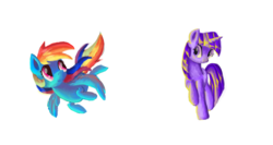 Size: 971x518 | Tagged: safe, artist:paintrolleire, rainbow dash, twilight sparkle, g4